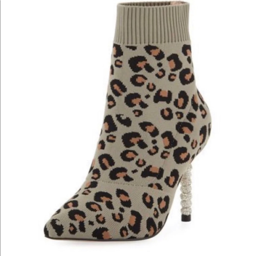 NM Neiman Marcus Nicole Leopard Booties